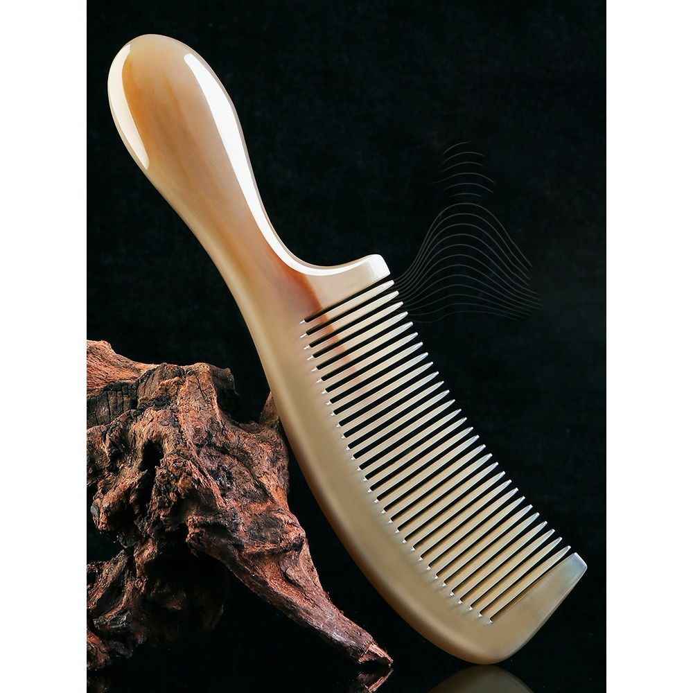 Lược sừng chuôi dài trơn trắng kích thước 16-22cm dày 3-11mm chống rụng tóc, giảm cảm giác đau đầu