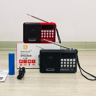 Đài Radio Fm Cho Người Già DAICAT L10, Máy Nghe Nhạc Mini Bluetooth Mp3-Usb-Thẻ Nhớ, Quà 1 Pin Sạc