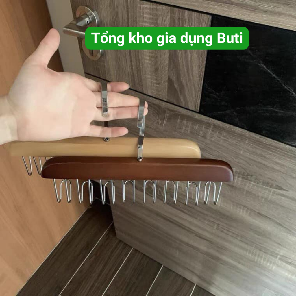 Móc gỗ treo đồ lót, khăn, thắt lưng, cà vạt,  áo 2 dây, móc treo đa năng tiện dụng