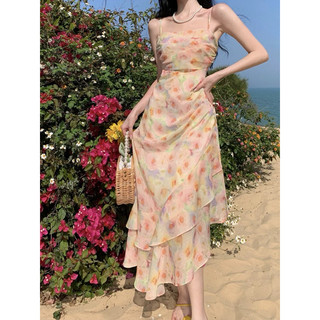 váy hoa voan quảng châu