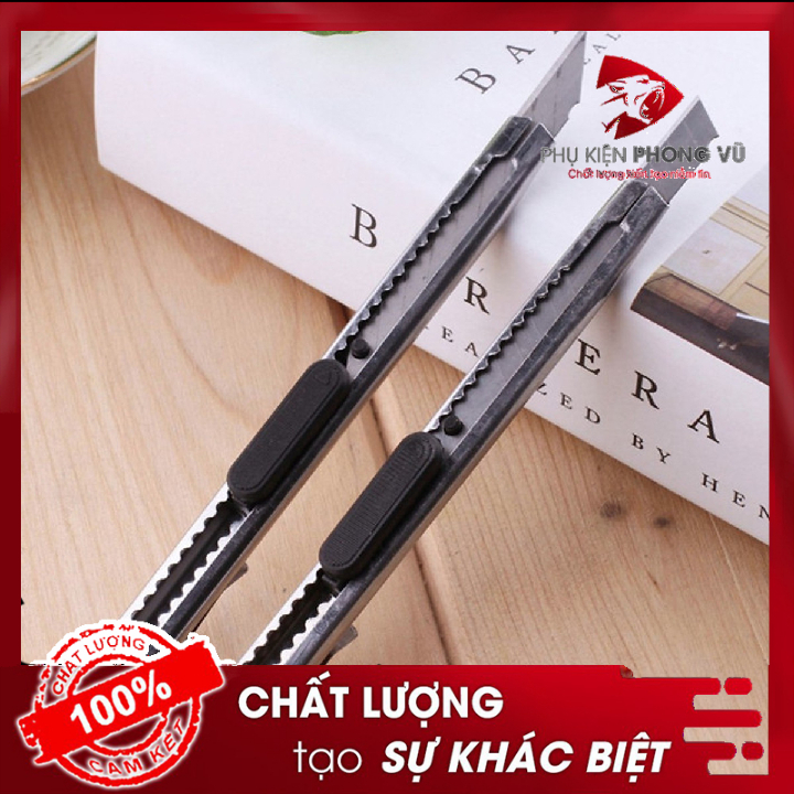 Dao rọc giấy nhỏ mini, dao rọc giấy vỏ thép, lưỡi dao sắc bén, chất liệu cứng cáp, có móc kẹp tiện dụng Phukiengiacucre