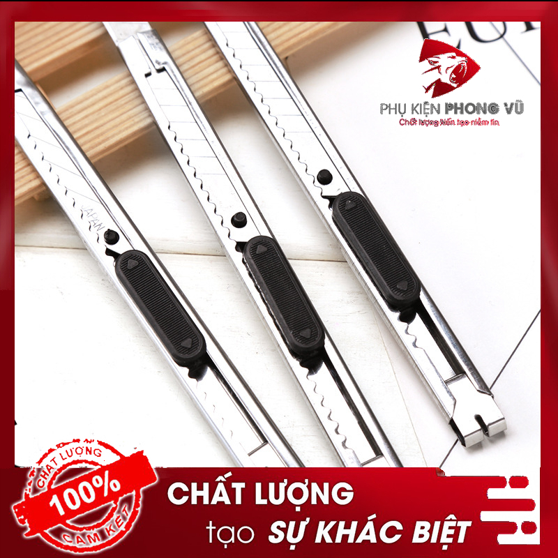 Dao rọc giấy nhỏ mini, dao rọc giấy vỏ thép, lưỡi dao sắc bén, chất liệu cứng cáp, có móc kẹp tiện dụng Phukiengiacucre