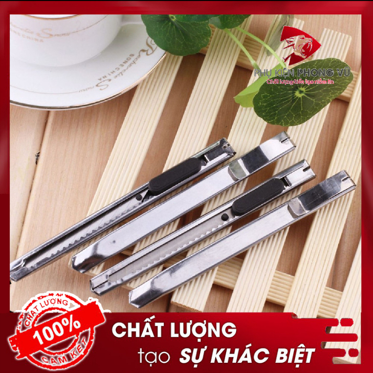 Dao rọc giấy nhỏ mini, dao rọc giấy vỏ thép, lưỡi dao sắc bén, chất liệu cứng cáp, có móc kẹp tiện dụng Phukiengiacucre