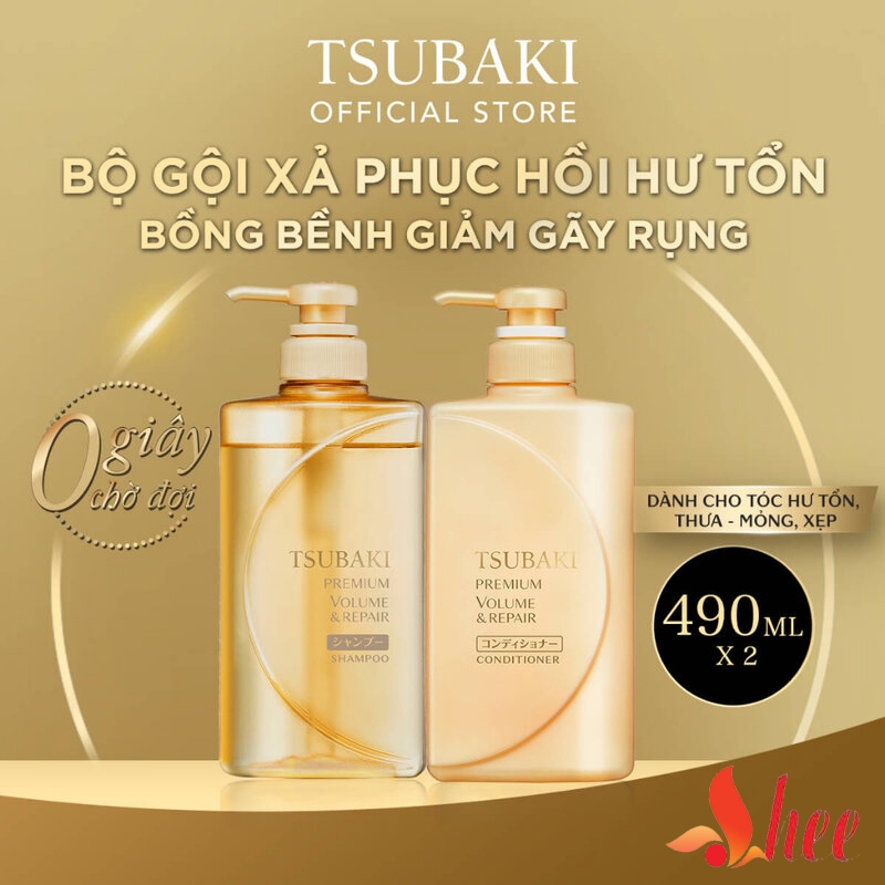Bộ Dầu Gội Xả Tsubaki Premium 490ml