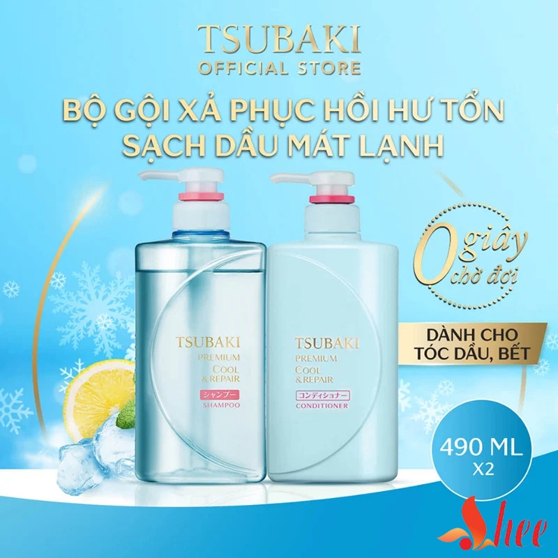Bộ Dầu Gội Xả Tsubaki Premium 490ml