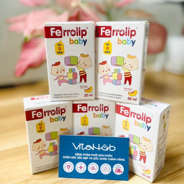 Sắt Ferrolip Baby dạng siro vị đào thơm ngon lọ 30 mL