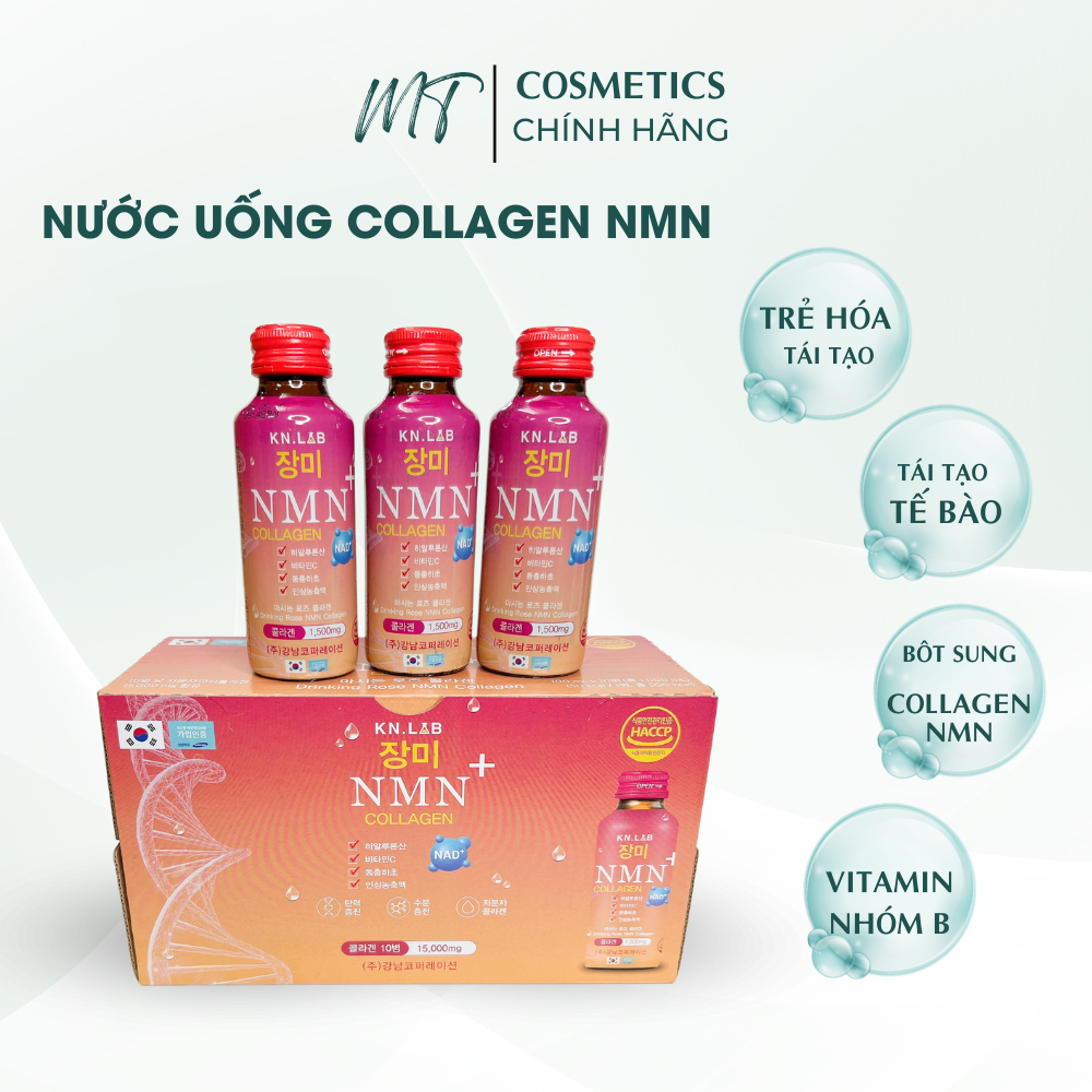 Nước uống Collagen cải lão hoàn đồng hoa hồng NMN Hàn Quốc - MT