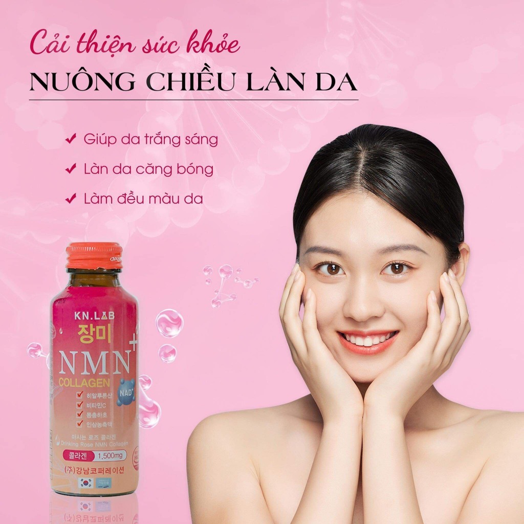 Nước uống Collagen cải lão hoàn đồng hoa hồng NMN Hàn Quốc - MT