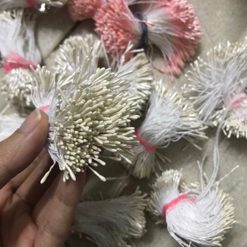 Nhuỵ hoa giả sợi 2 đầu làm hoa handmade