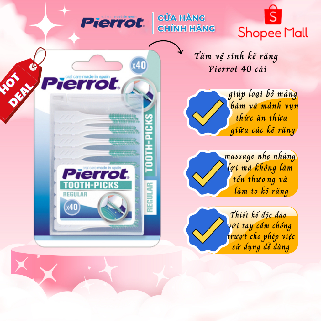 Tăm vệ sinh kẽ răng Pierrot 40 cái / 1 gói