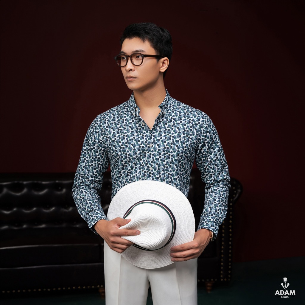 ÁO SƠ MI ADAM STORE LÁ XANH SMC135