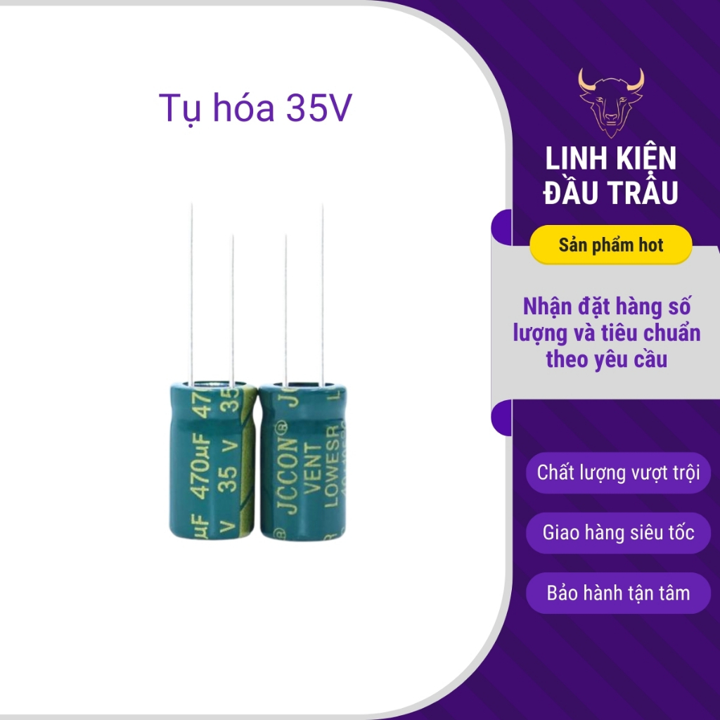 Tụ hóa 35V 100uF-10000uF tần số cao Linh Kiện Đầu Trâu.