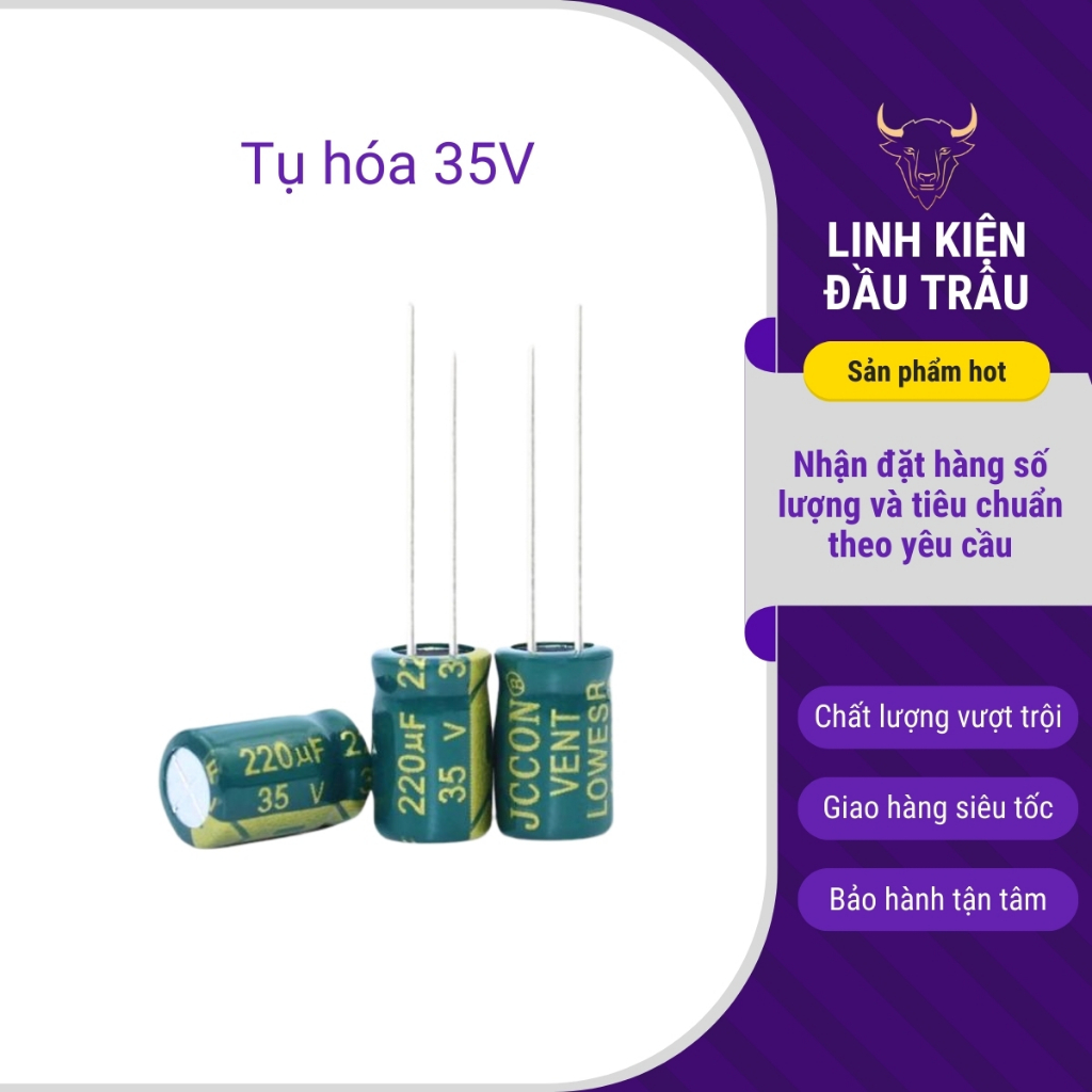 Tụ hóa 100uF-10000uF 35V tần số cao Linh Kiện Đầu Trâu.