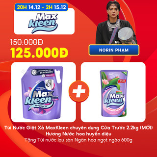 Túi Nước Giặt Xả MaxKleen chuyên dụng Cửa Trước 2.2kg (MỚI) Nước Hoa Huyền Diệu Tặng Túi nước lau sàn 600G