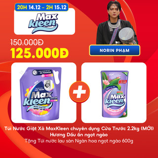 Túi Nước Giặt Xả MaxKleen chuyên dụng Cửa Trước 2.2kg (MỚI) Dấu Ấn Ngọt Ngào Tặng Túi nước lau sàn 600G