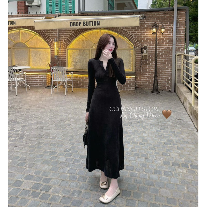 Váy Len Body Dài Tay Siêu Tôn Dáng , Váy Body Nữ SNUPI