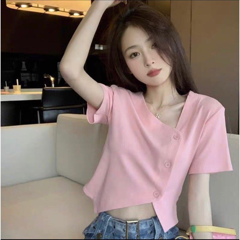 Áo 3 Cúc giả thun tăm