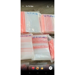 1kg túi zip chỉ đỏ các size