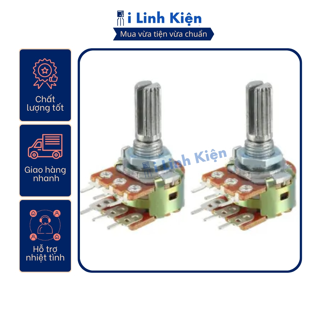 Combo 5 con Chiết áp đôi 2K WH148-B2K 15mm