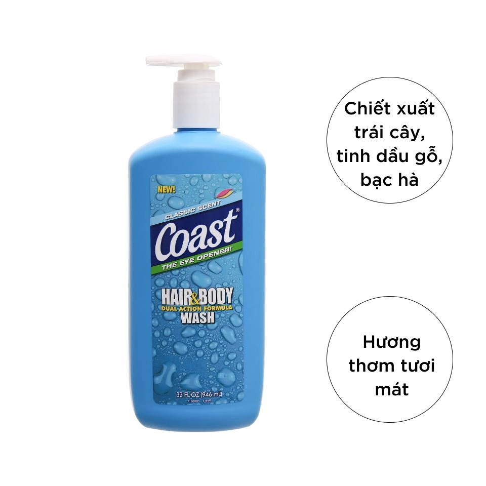 Sữa Tắm Gội COAST chai 946ml