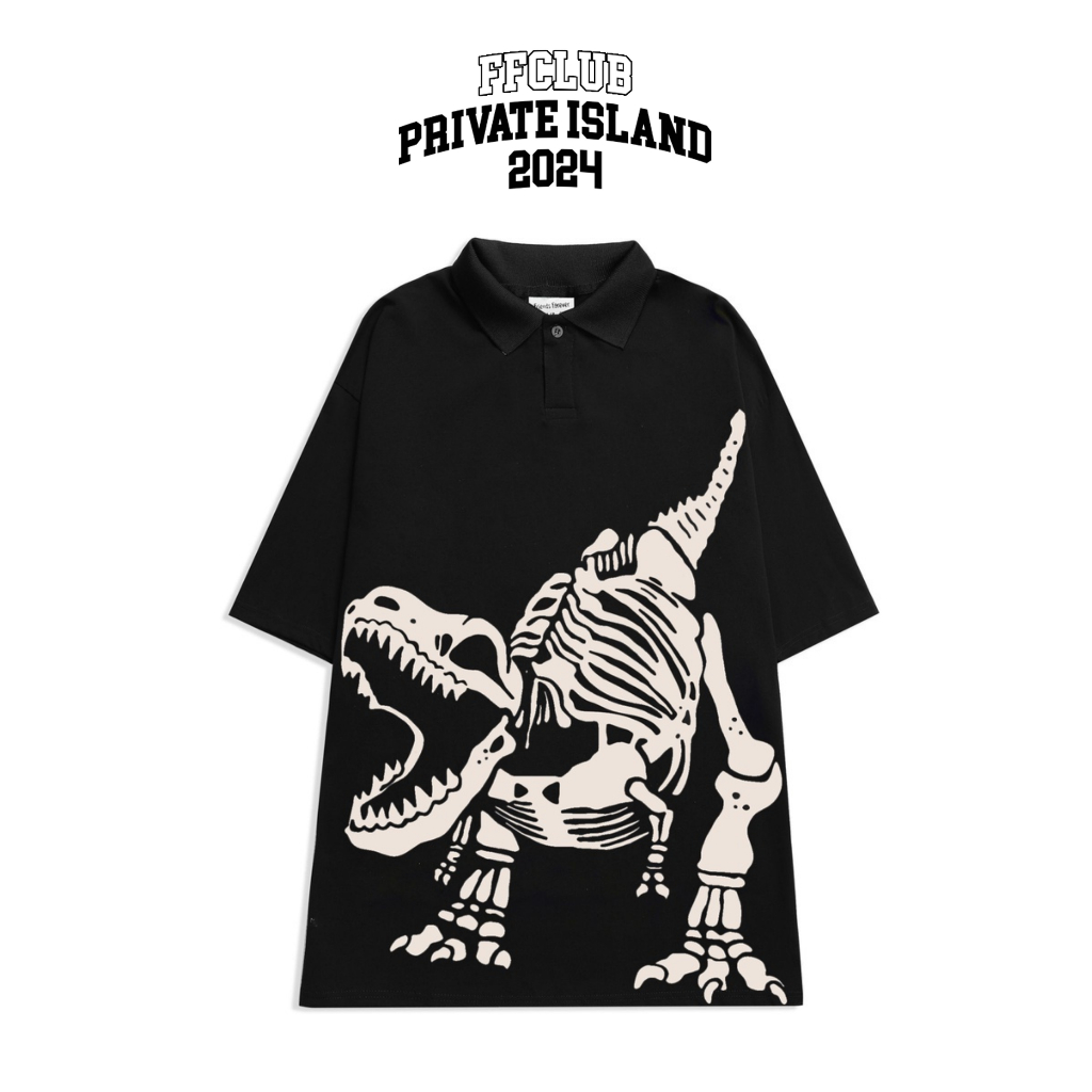 ÁO THUN FORM RỘNG POLO DINOSAUR, VẢI THUN 2 CHIỀU COTTON 250GSM