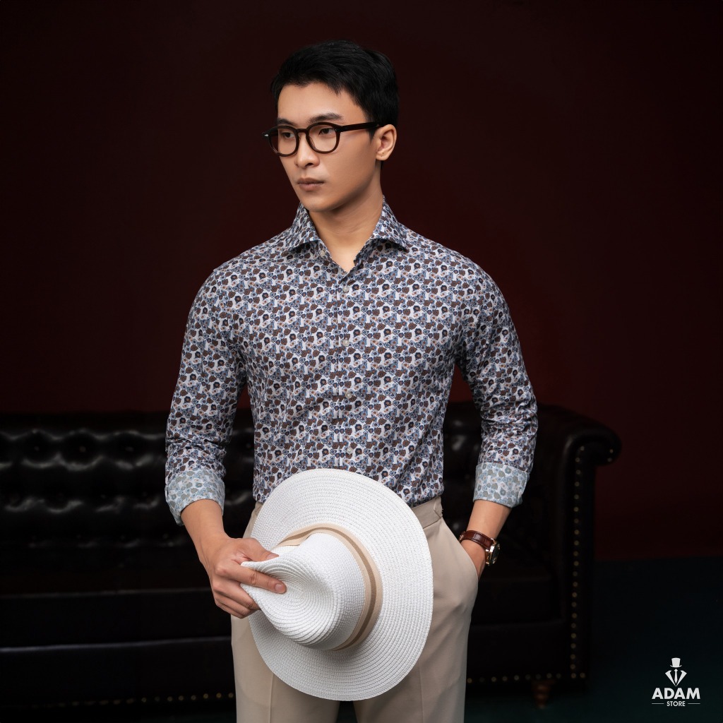 ÁO SƠ MI ADAM STORE HỌA TIẾT SMC130
