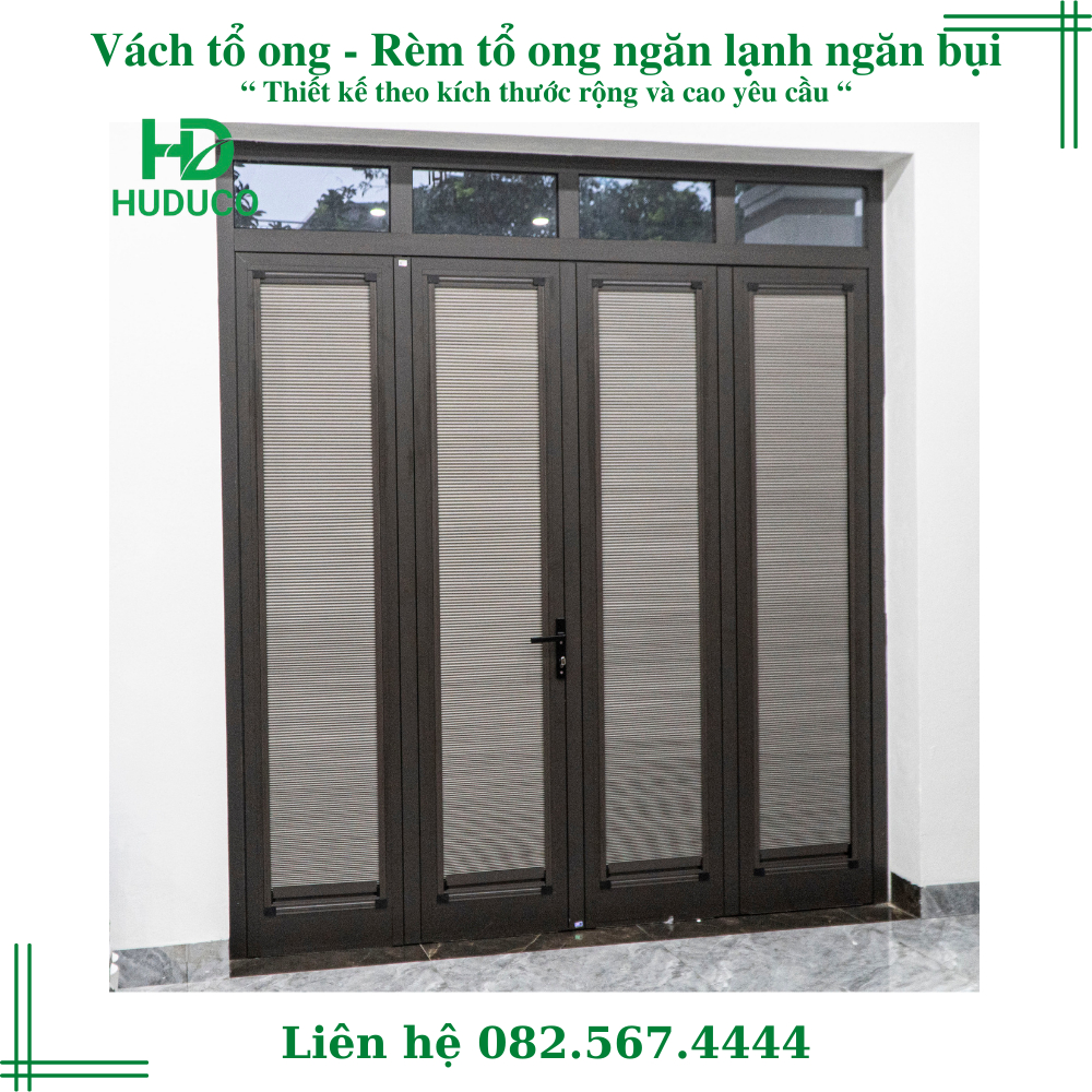 Vách tổ ong - Rèm tổ ong ngăn điều hòa, ngăn phòng, chia phòng mở 2 cánh hoặc 1 cánh