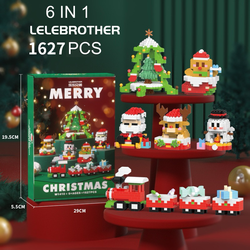 Đồ Chơi Lắp Ráp MERRY CHRISTMAS Mẫu Đoàn Tàu, Cây Thông, Ông Già Noel, Người Tuyết, Tuần Lộc Đồ Chơi Giáng Sinh