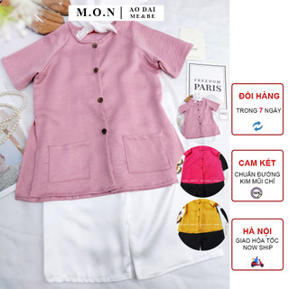 Set áo bà ba bé gái lụa trơn niên thanh