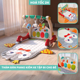 Thảm nằm chơi cho bé đàn piano cánh cụt đa năng 9BABY màu đỏ - đồ chơi phát triển đa giác quan cho bé giai đoạn đầu đời