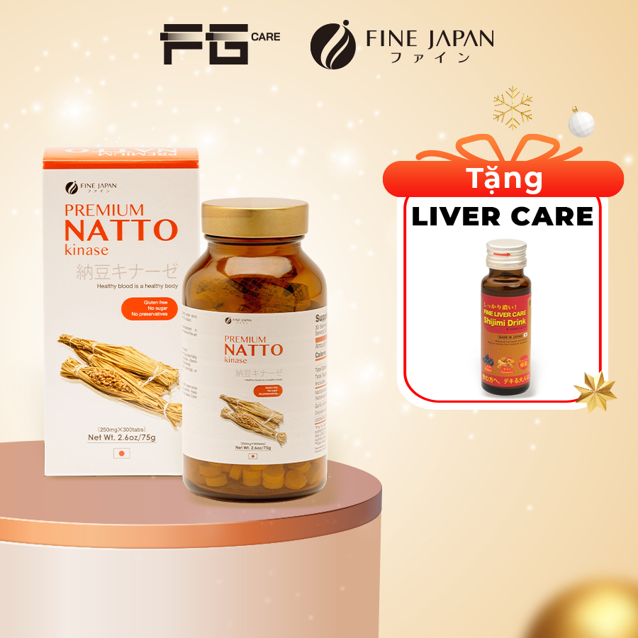 Viên uống Chống Đột Quỵ Natto Kinase Nhật Bản (Hoạt huyết dưỡng não) - Fine Japan (Hộp 300 Viên)
