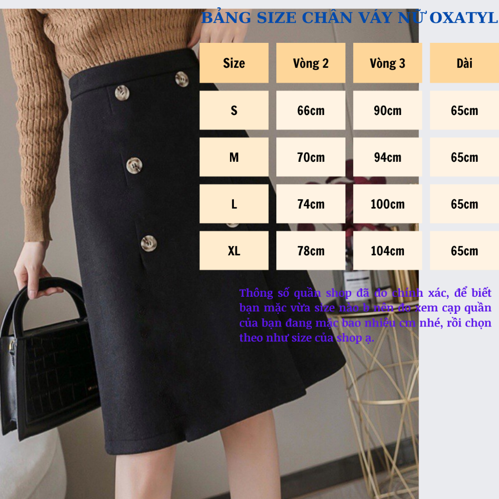 Chân váy chữ a 2 hàng cúc chạm gối saoshop M02