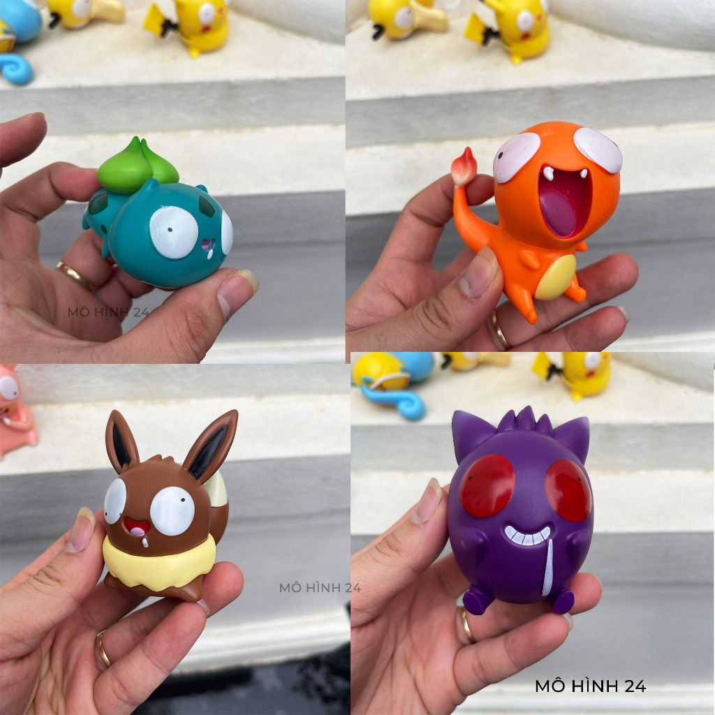 Set combo mô hình các nhân vật POkemon Ngáo figure pokemon chibi hài hước cute trang trí decor sáng tạo