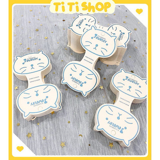Bộ 100 Tag Bìa Thẻ Treo Phụ Kiện Và Trang Sức Hình Bé Mèo Dễ Thương (Treo Dây Chuyền,Vòng Tay,Cột Tóc)