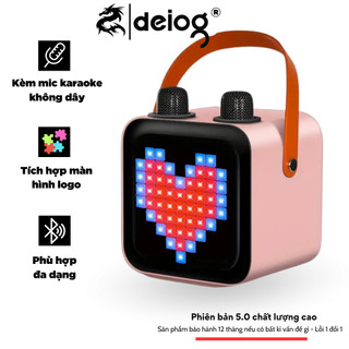 Loa Bluetooth Không Dây karaoke mini có đèn led SP100 kèm 2 micro không dây nhỏ nhắn tiện lợi phục vụ nhu cầu ca hát