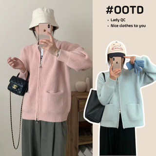 Áo len cardigan kiểu hàn họa tiết basic, Áo khoác ngoài dệt kim quảng châu mẫu mới