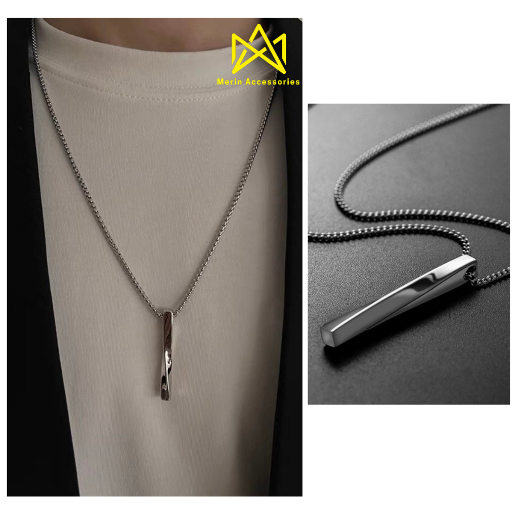 Vòng Cổ Unisex Nam Nữ Thời Trang Basic Merin Accessories Màu Bạc Dây Chuyền Cá Tính Chất Liệu  Không Gỉ - Veins Brick