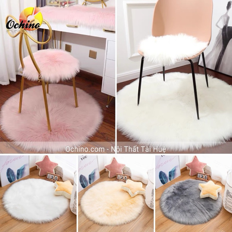 Thảm lông trải bàn mềm mượt thảm lông decor trang trí phòng Deco