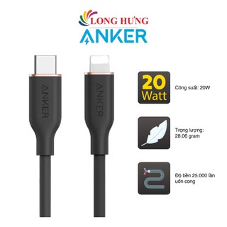 Cáp usb type-c to ip anker mfi powerline iii flow 0.9m a8662/1.8m a8663 - hàng chính hãng