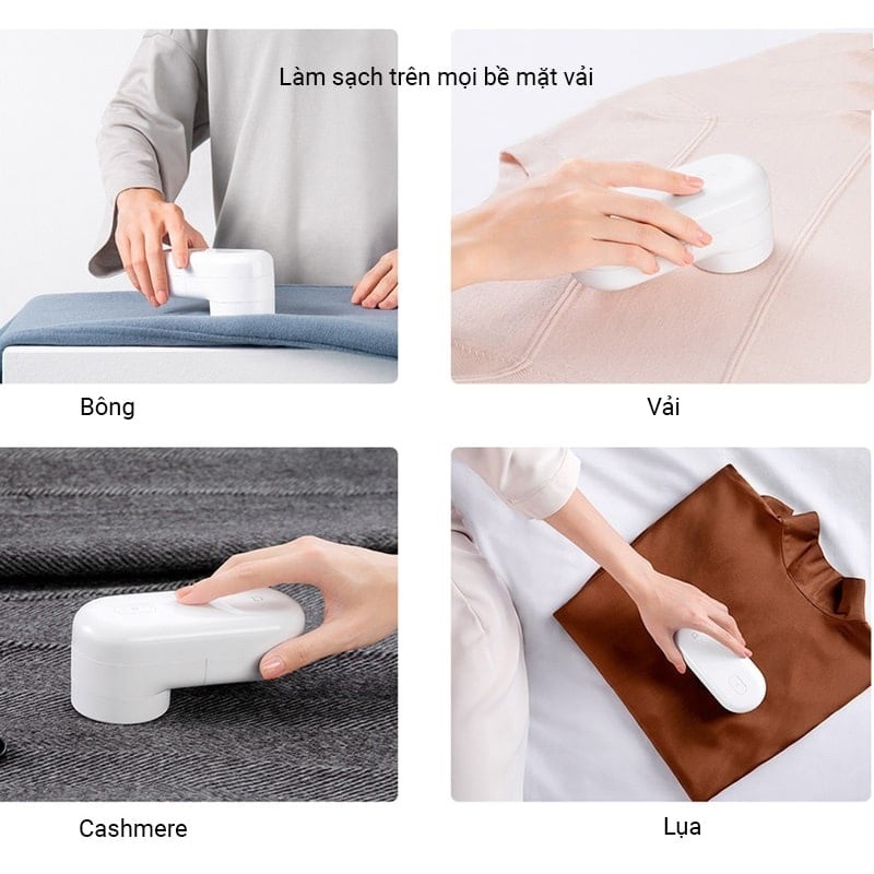 Máy cắt lông xù Xiaomi pin sạc giúp tối ưu loại bỏ xơ vải trên đồ len dạ lông mùa đông