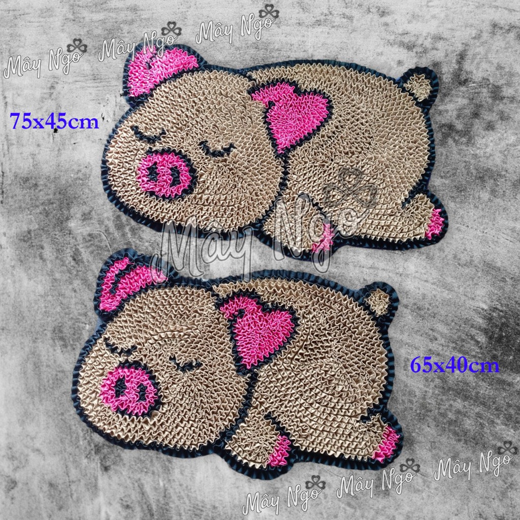 Thảm lau chân hình thú dễ thương size lớn siêu thấm hút, thảm trang trí thủ công