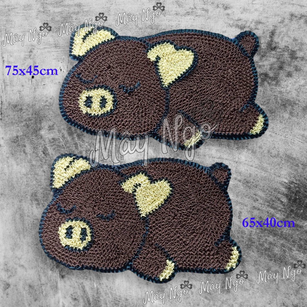 Thảm lau chân hình thú dễ thương size lớn siêu thấm hút, thảm trang trí thủ công