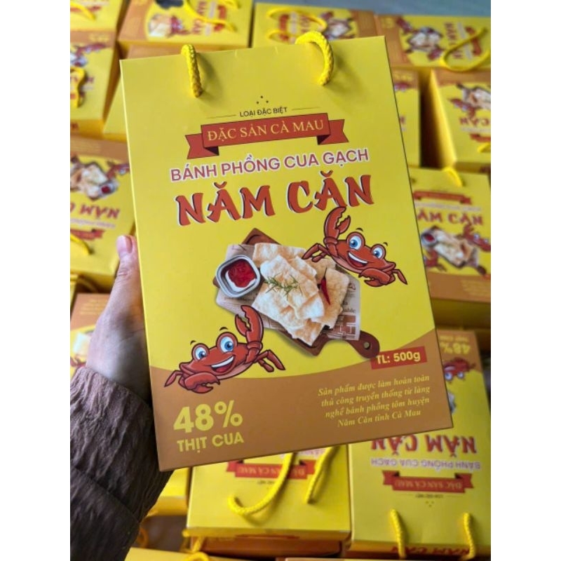 bánh phồng cua gạch cà mau(48% thịt cua)