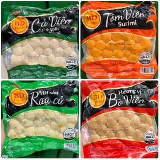 ( hỏa tốc HN) Viên thả lẩu, viên chiên BD food gói 500g cá, tôm, rau củ hải sản, bò
