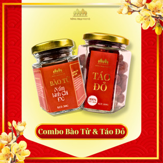 Combo bào tử nấm linh chi và táo đỏ sấy khô - nấm linh chi nông trại vui vẻ
