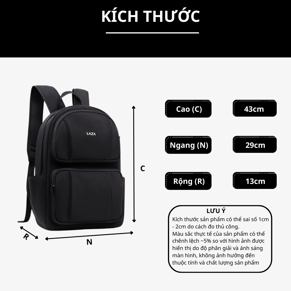 Balo đi học đi làm LAZA Cordo Backpack 646 - Thiết kế tinh tế rộng rãi - Thương hiệu LAZA