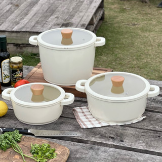 Nồi nhôm đúc cao cấp Elegant Kaiyo Nhật Bản, tay cầm chống nóng, nồi nhôm phủ chống dính, vung kính viền silicon