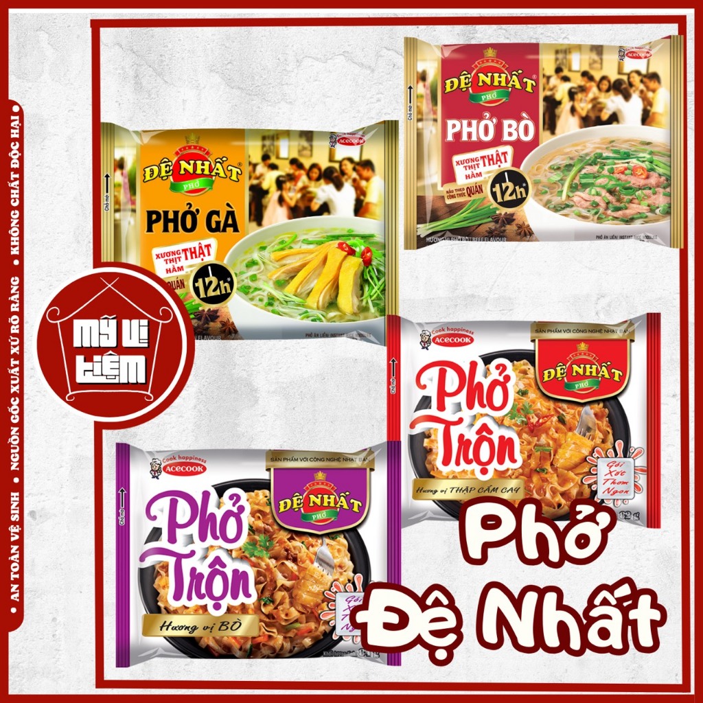 Phở gà/ bò ĐỆ NHẤT gói 68gr đủ vị - Mì tôm các vị Mỹ Vị Tiệm