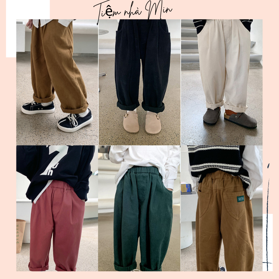 QUẦN KAKI DÀI STYLE RỘNG CHO BÉ TRAI BÉ GÁI HÀNG QCCC CHÍNH HÃNG AMBB KIDS K031