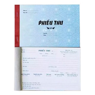 10 cuốn phiếu thu 1 liên 100 tờ 13x19 cm (giấy trắng 60)